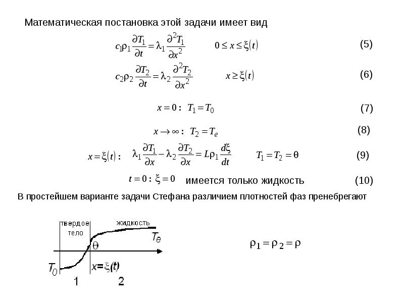 Задача стефана презентация