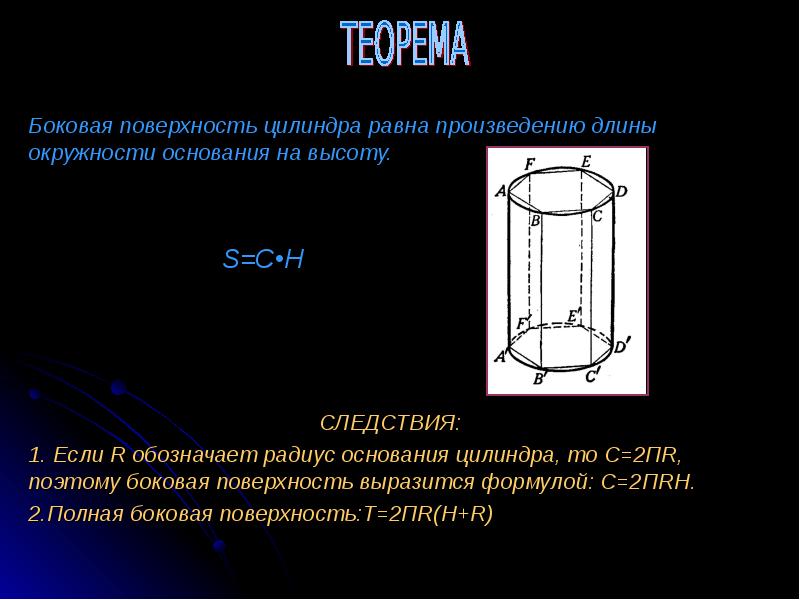 Длина окружности основания цилиндра