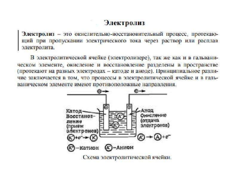 Окислительно восстановительные процессы на электродах. Окислительная башня аппарат процесс.