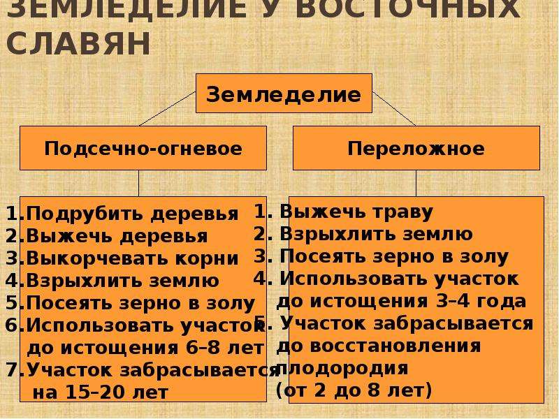 Хозяйство восточных славян 6 класс