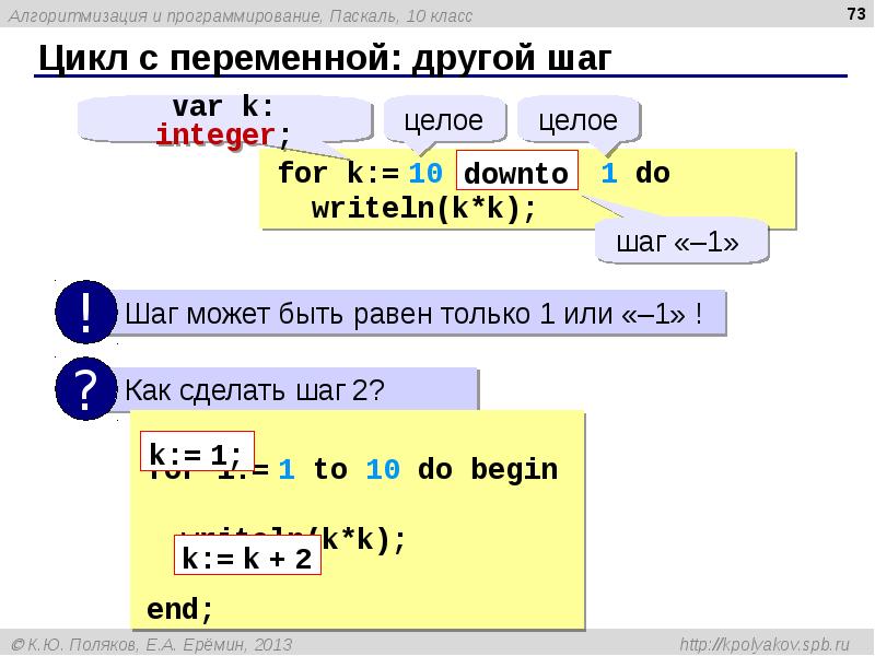 Циклы в паскаль презентация