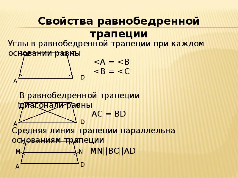 Площадь трапеции через диагонали и основания