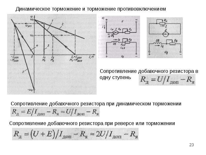 Схема торможения дпт противовключением