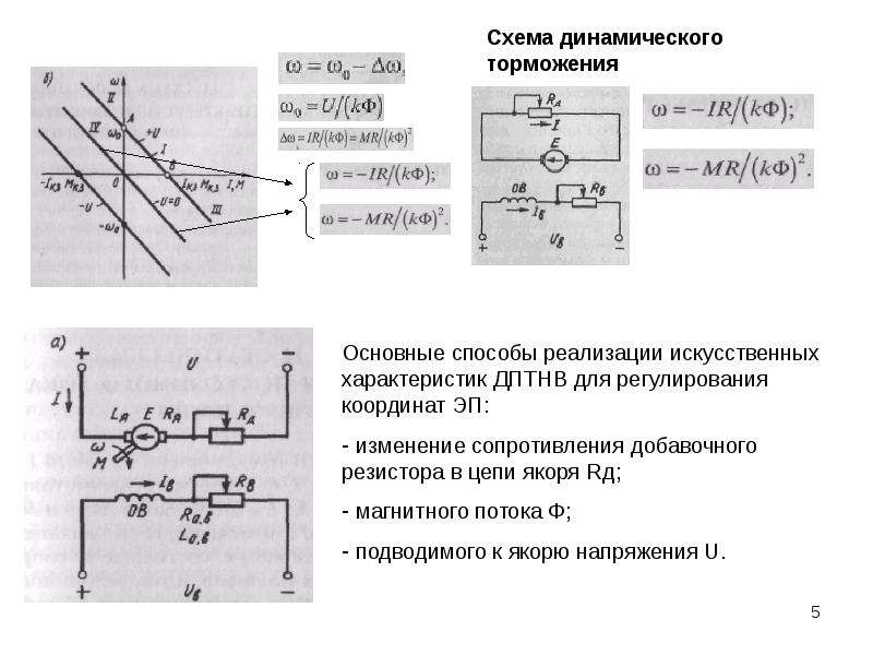 Торможение двигателя постоянным током схема