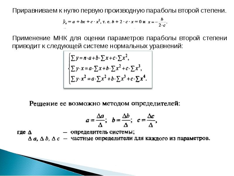 Параметры регрессии