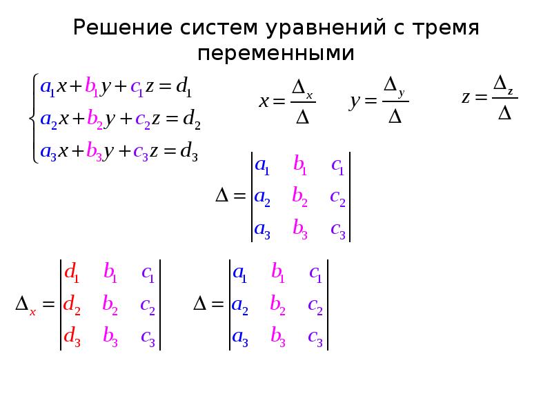 Решение линейных уравнений крамером