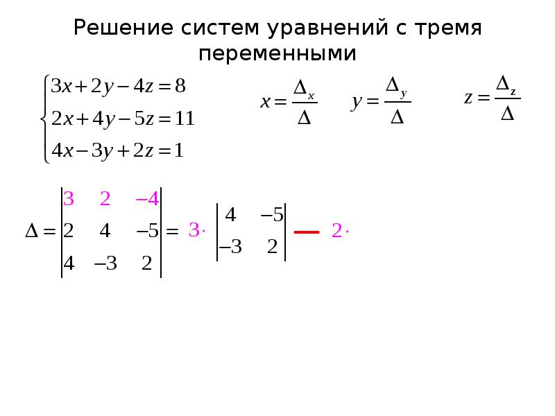 Решить матрицу методом крамера