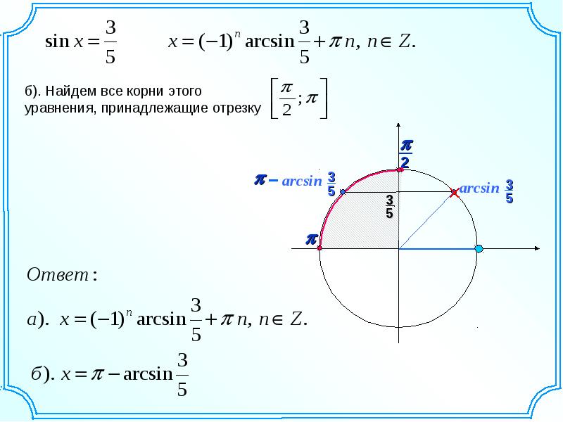 Найдите решения уравнения принадлежащие отрезку 3 5. Arcsin. Найдите корни уравнения принадлежащие отрезку. Найдите все корни этого уравнения принадлежащие отрезку. Arcsin задания.