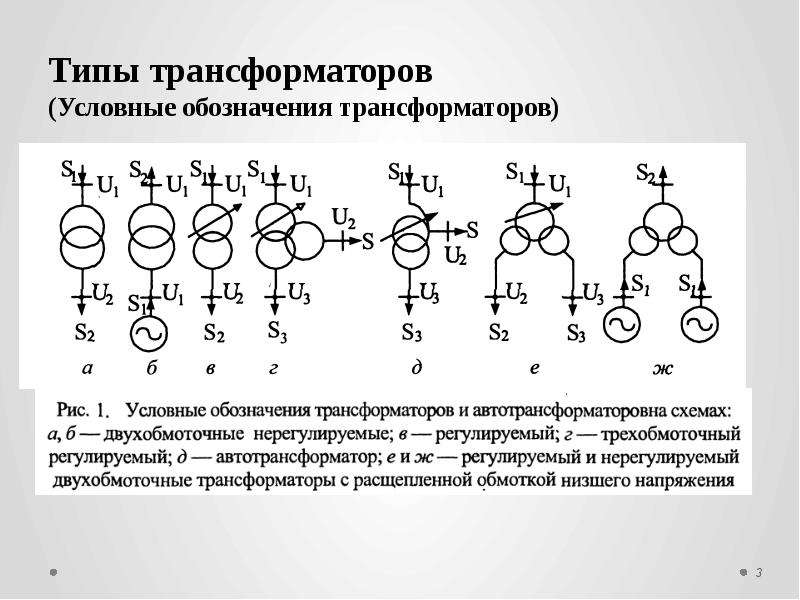 Трансформатор двухобмоточный на схеме