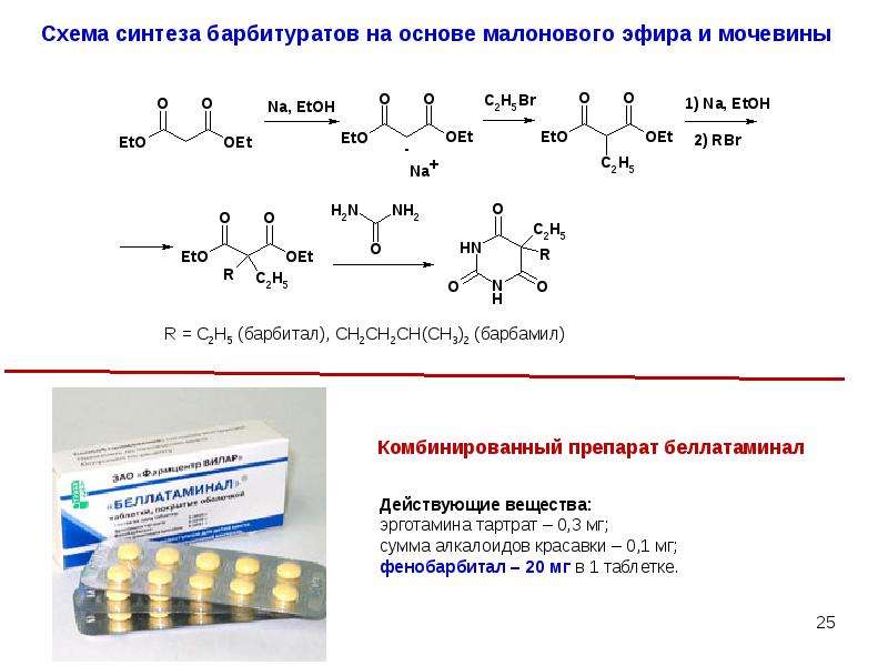 Основа синтез. Схему синтеза барбитала. Синтез барбитала из малонового эфира. Синтез монокарбоновых кислот на основе малонового эфира. Синтез фенобарбитала реакции.