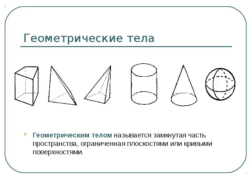 Геометрические тела схема