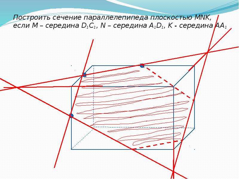 Постройте сечение данного параллелепипеда