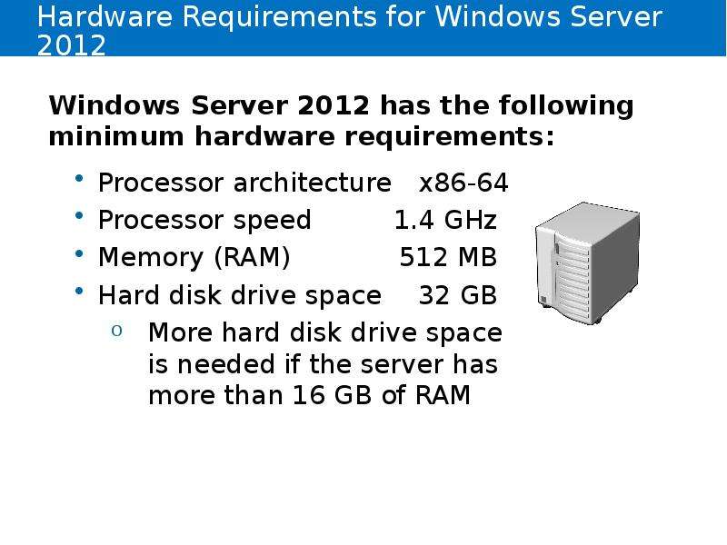 


Hardware Requirements for Windows Server 2012
