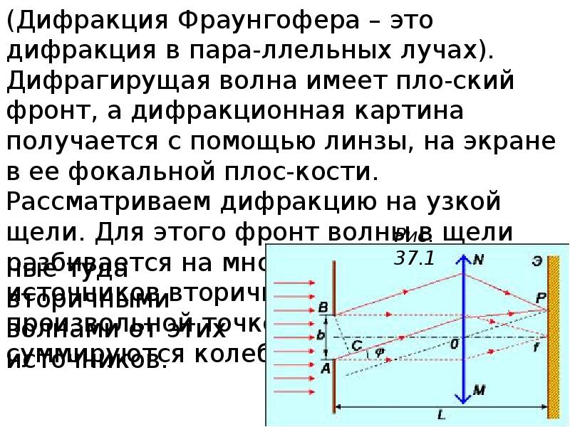 Дифракция фраунгофера на одной и двух щелях сравнение дифракционных картин