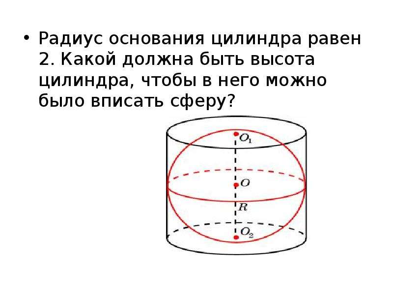 Радиус основания цилиндра равен 1