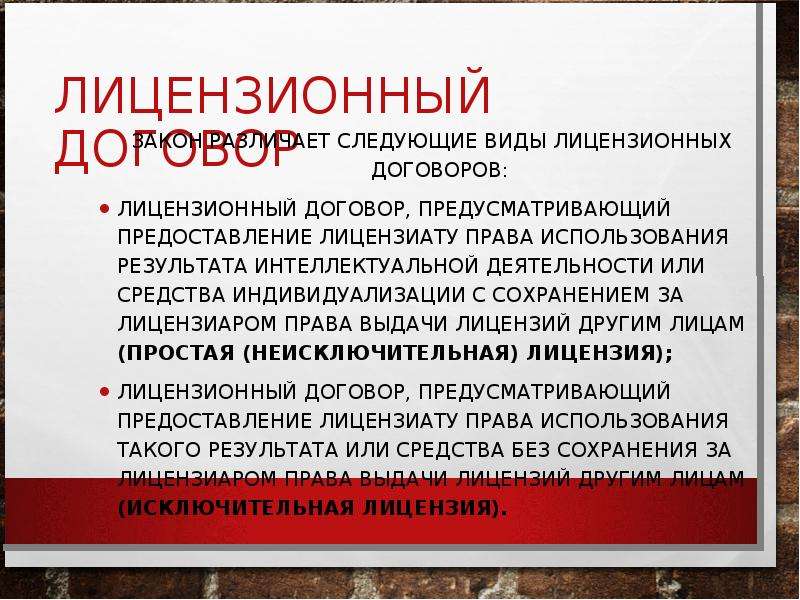 Право использования по лицензионному договору