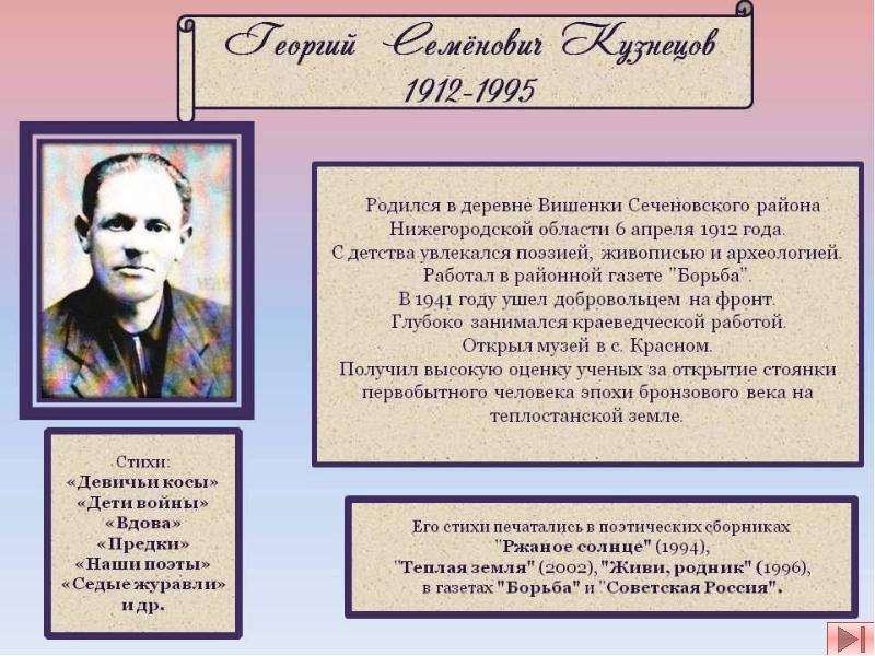 Проект писатели родного края