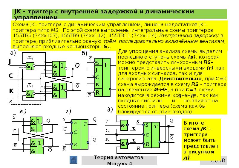 Схема жк триггера