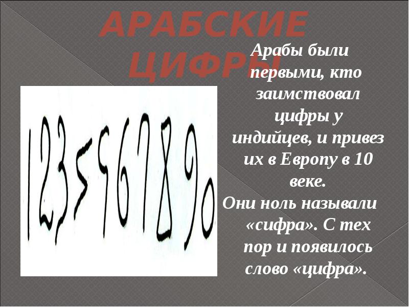 Как появилось слово цифра. У кого арабы позаимствовали цифры. Как называется нулевой урок. Кто впервые познакомил детей с арабскими цифрами.