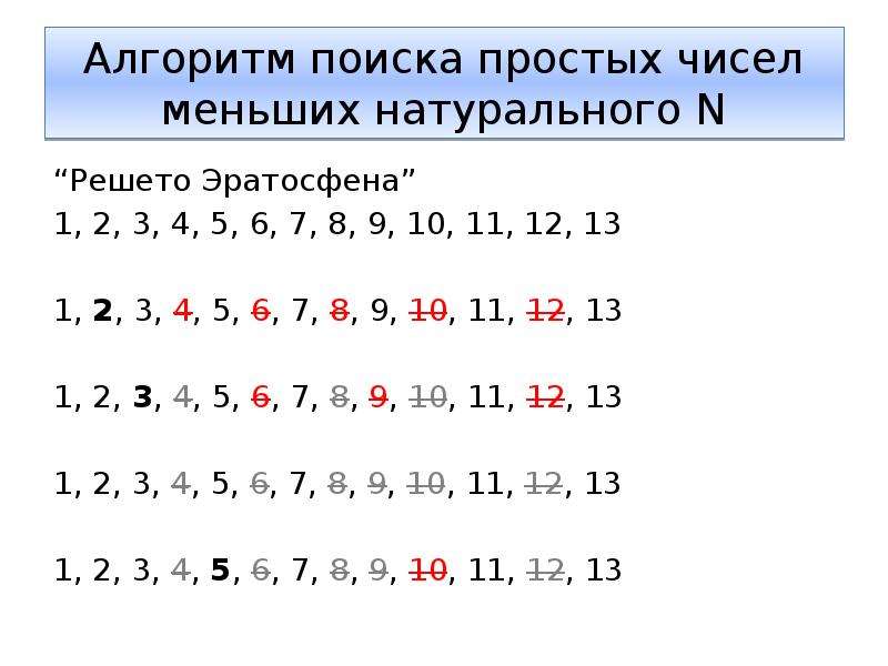 Все простые числа меньше 50