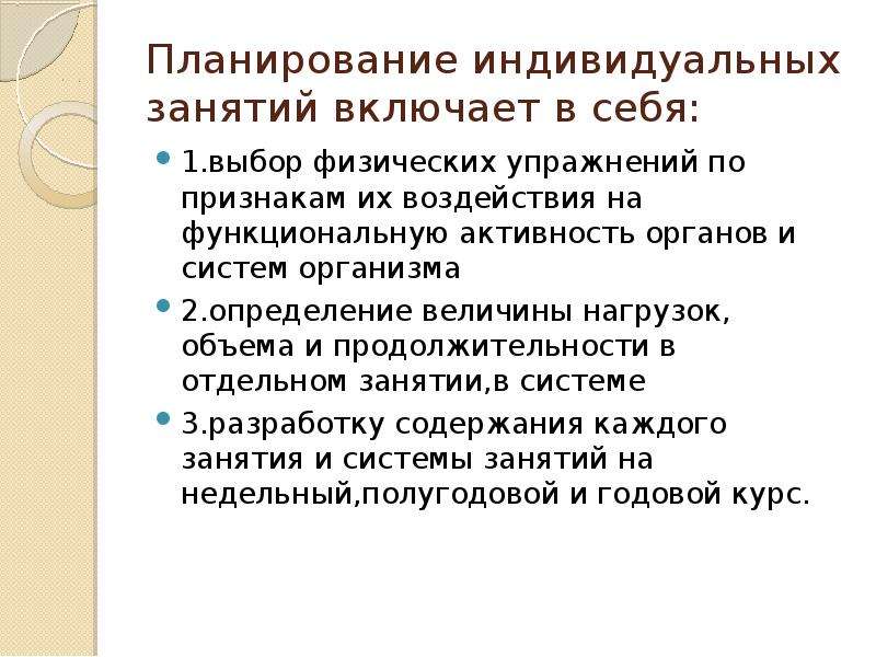 План самостоятельных занятий