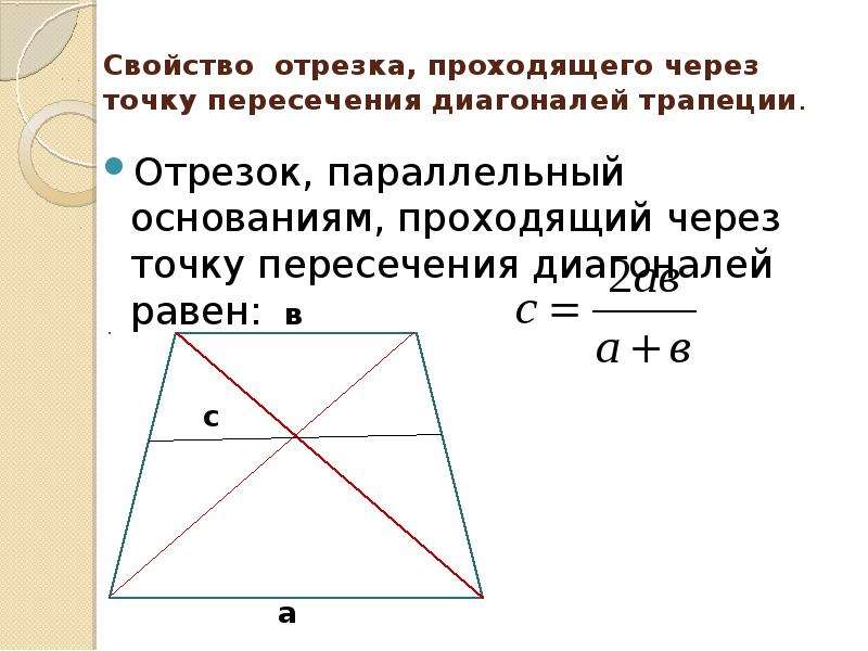 Сумма диагоналей трапеции