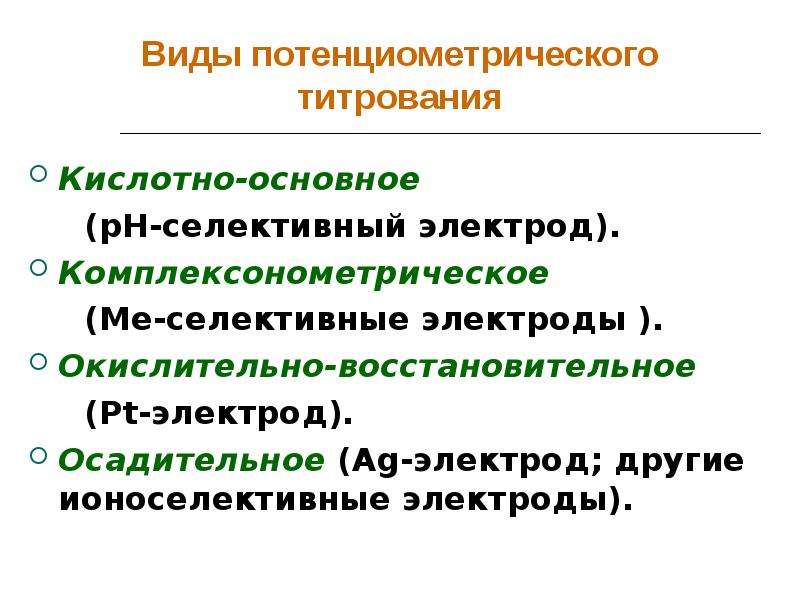 Потенциометрическое титрование презентация