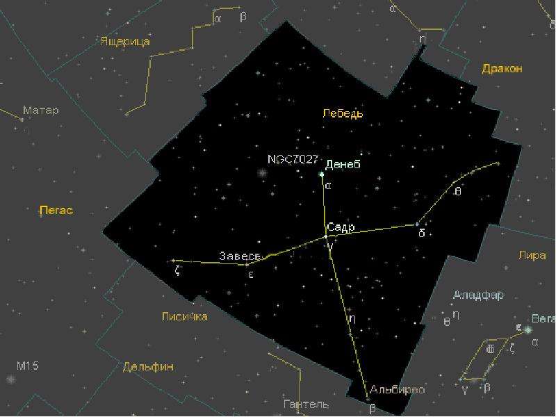 Созвездие лебедя схема с названиями звезд