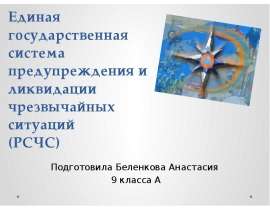 Единая государственная система предупреждения и ликвидации чрезвычайных ситуаций (РСЧС)