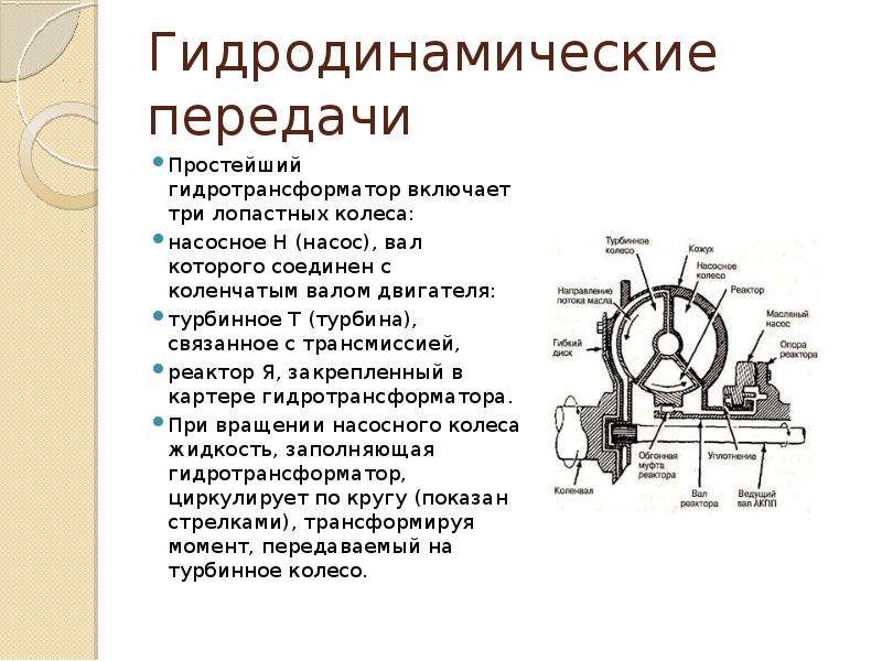 Назначение передач. Назначение гидродинамических передач. Бесступенчатая передача. Гидродинамическая трансмиссия реактор. . Гидротрансформаторы, устройство, работа, применение презентация.