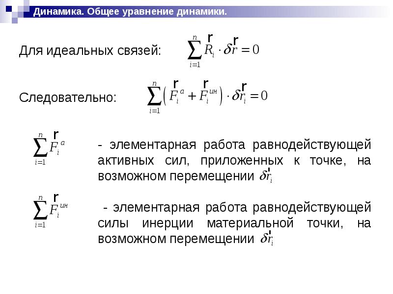 Основные понятия динамики