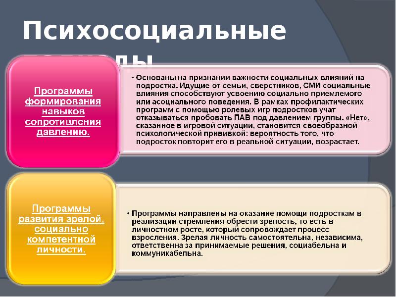 Особенности профилактики