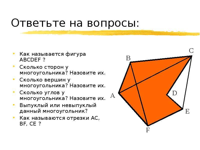 Многоугольники стороны вершины углы. Вершины невыпуклого многоугольника. Вопросы на тему многоугольники. Количество вершин многоугольника.