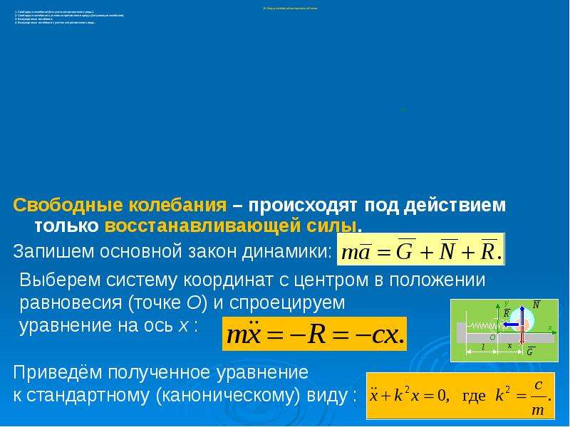 Период колебаний материальной точки. Колебания термех. Колебания в теоретической механике. Колебания теоретическая механика. Уравнение малых колебаний теоретическая механика.