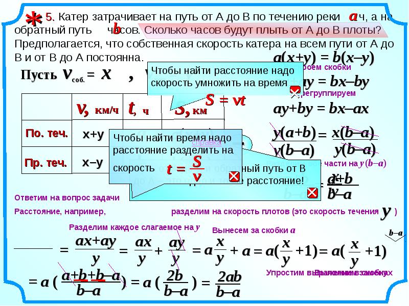 Математика 5 класс задачи на движение по реке презентация