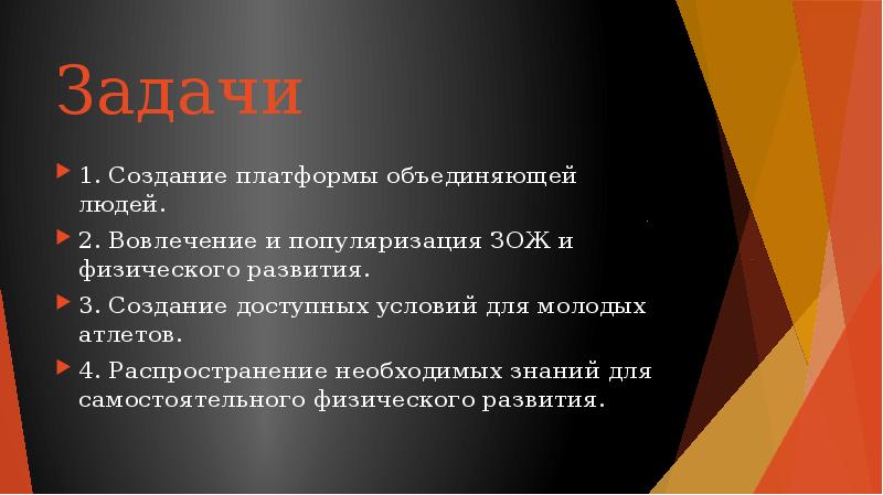 Популяризация и развитие массового спорта пропаганда здорового образа жизни среди людей вид проекта