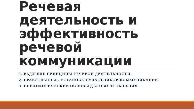 Эффективность речевой коммуникации презентация