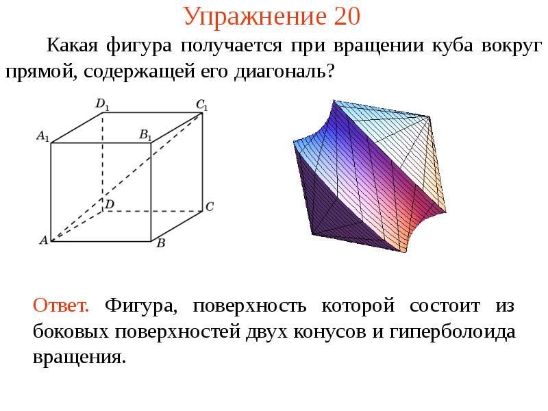 Какая фигура получится. Вращение Куба вокруг диагонали. Какая фигура получится при вращении. Поворот Куба вокруг прямой. При вращении квадрата вокруг прямой.