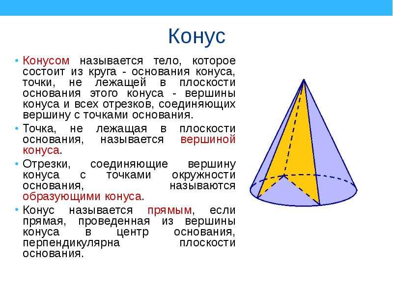 Основание конуса это. Плоскость основания конуса. Конус основные понятия. Отрезки соединяющие вершину конуса с точками. Что называется конусом.