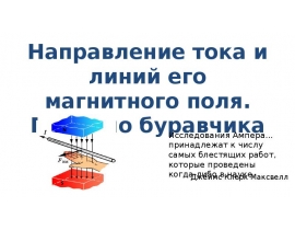 Направление тока и линий его магнитного поля. Правило буравчика