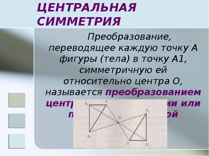 Центральная геометрия. Центр симметрии. Преобразование центральной симметрии. Центральная симметрия симметрия. Центральная симметрия точки.