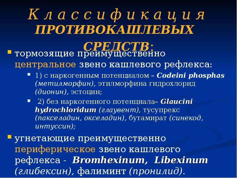 Средства влияющие на функции органов дыхания фармакология презентация