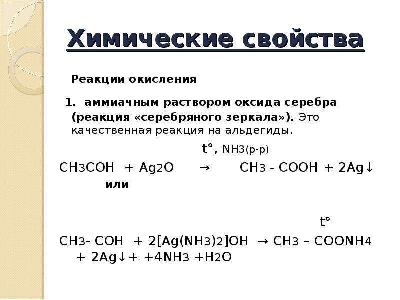 Реакции с серебром