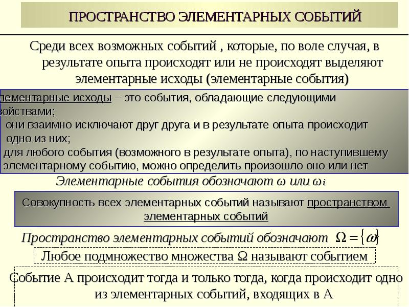 Сумма элементарных событий