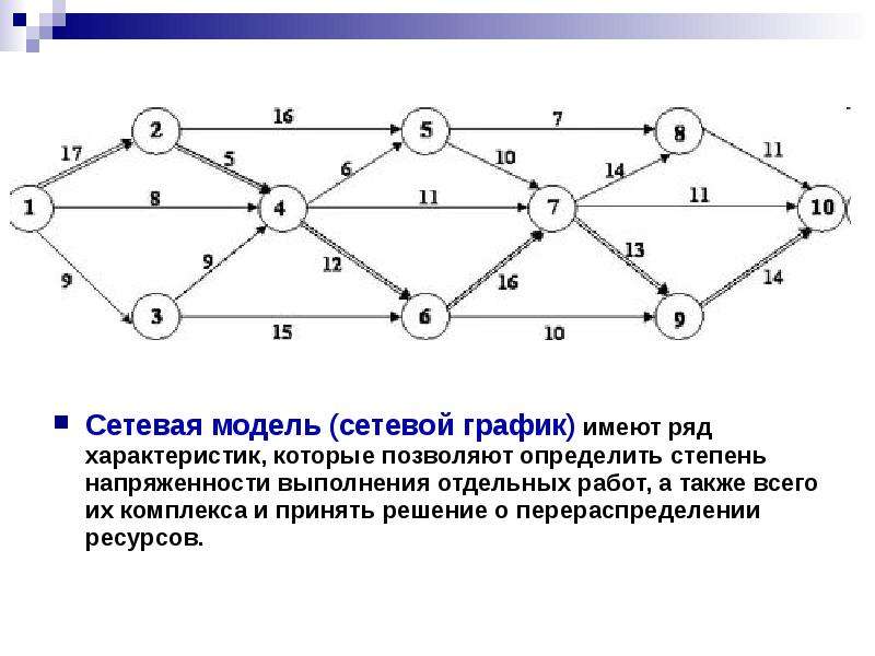 Сетевую модель проекта