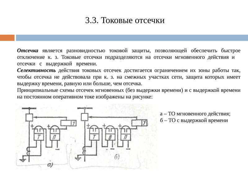 Токовая отсечка схема