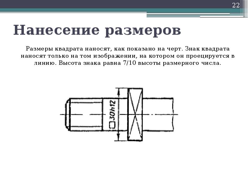 Обозначение квадрата на чертеже гост