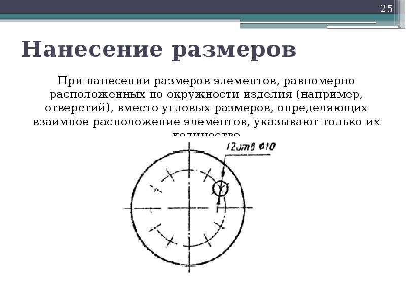 Равномерно располагаем. Нанесение размеров на отверстия по кругу. Проставление размеров отверстий по окружности. Нанесение размера на равномерно расположенных отверстиях. Нанесение размеров между равномерно расположенными отверстиями.