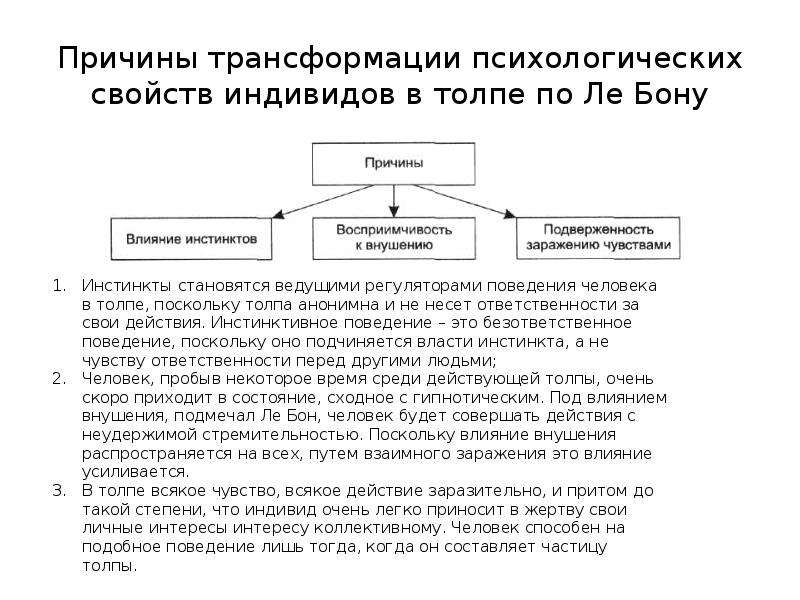 Превращение почему пре. Причина трансформации. Трансформация это в психологии. Понятие трансформации в психологии. Трансформация психологических свойств индивидов в толпе г Лебон.