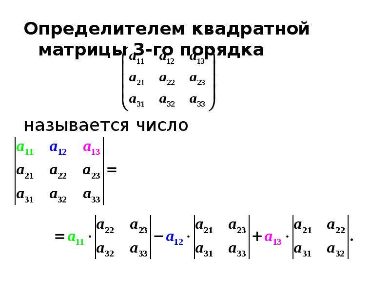 Презентация определитель квадратной матрицы